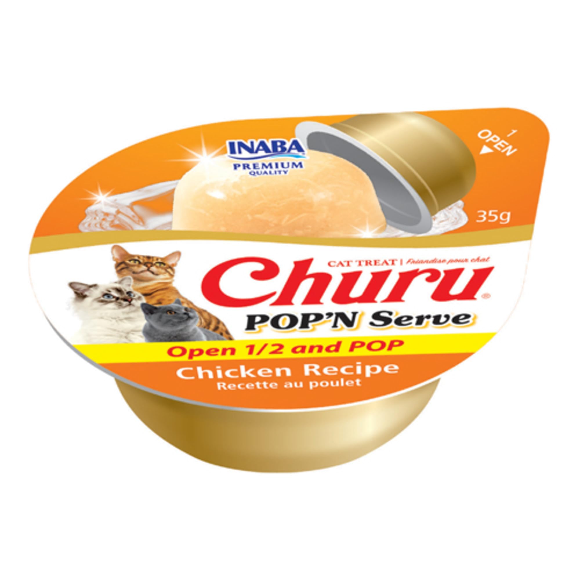 Gelée poulet noix de Saint-Jacques INABA Churu Pop'N Serve, saveur délicate
