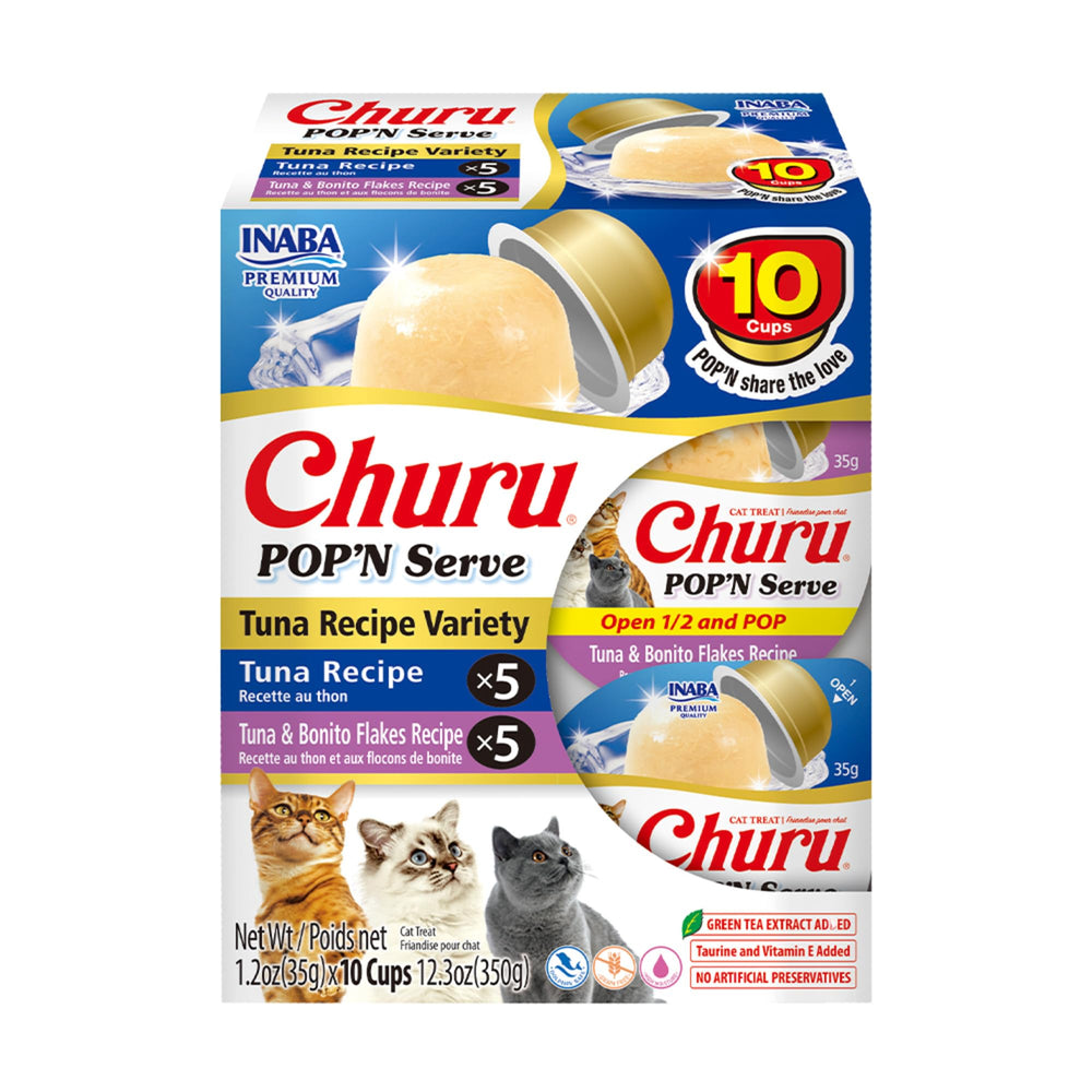 INABA Churu Pop'N Serve gelée chat thon, hydrate et ravit les papilles.