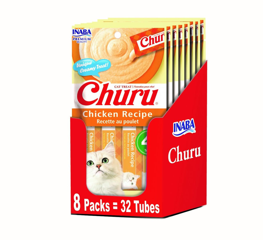 INABA Churu Purée – tube poulet, friandise humide et hydratante pour chat.