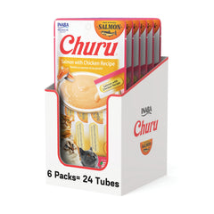 INABA Churu saumon crème en tube – friandise hydratante pour chat.