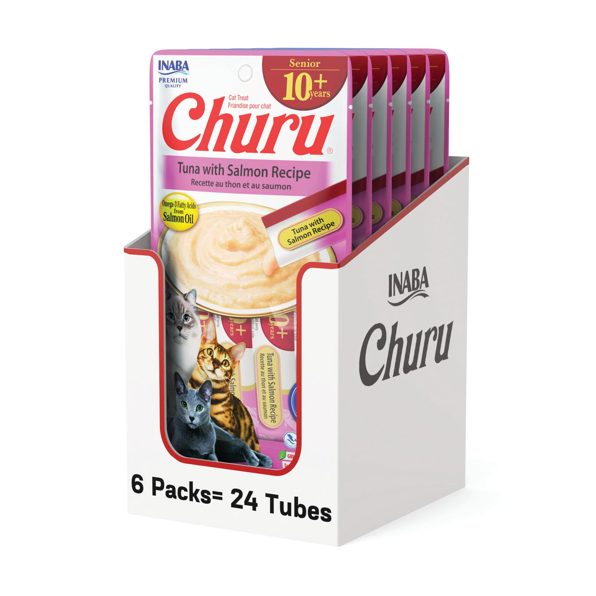 INABA Churu Senior 10+ en tube – hydratation pratique pour chat âgé.