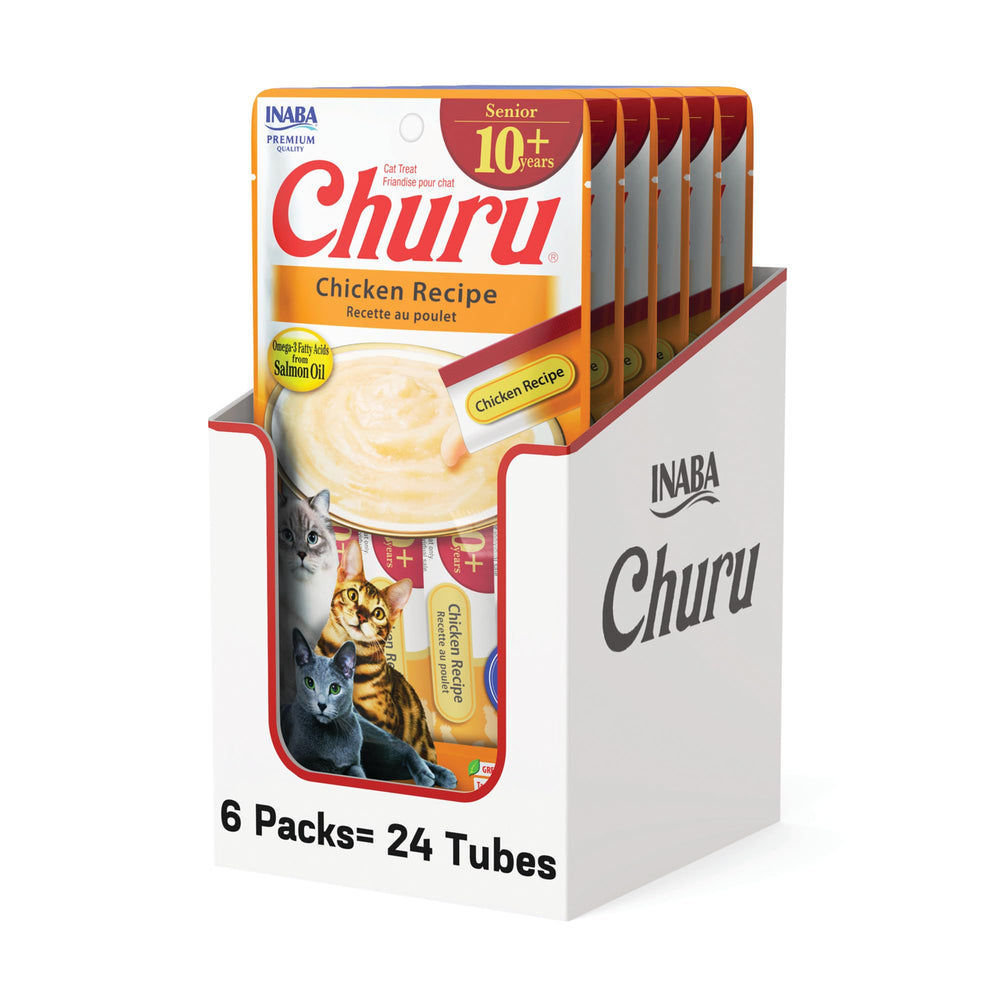 INABA Churu Senior poulet crème en tube – hydratation pratique pour chat âgé
