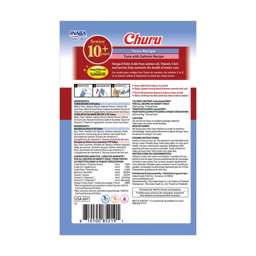 Saveur poulet-fromage INABA Churu Senior apporte variété