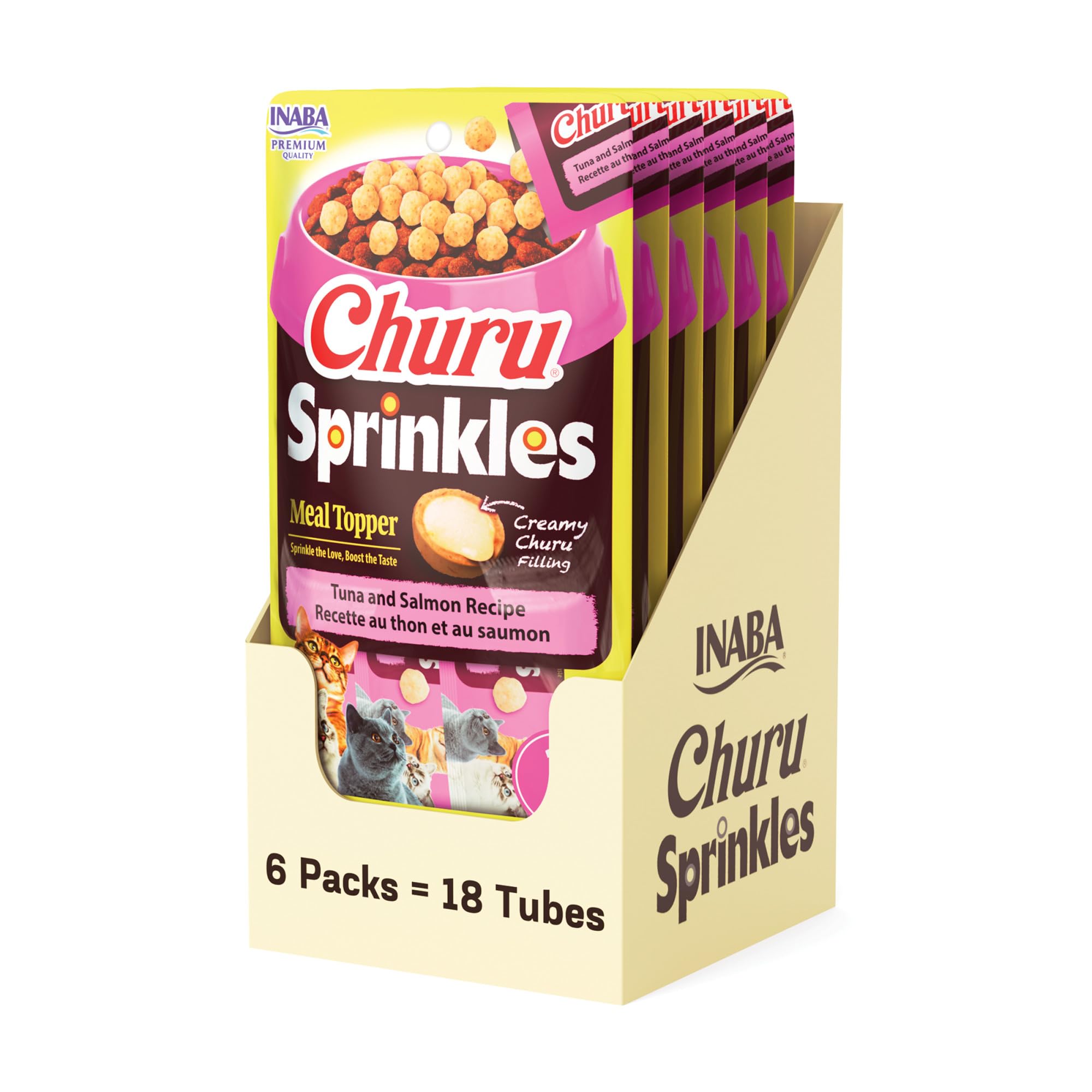 INABA Churu Sprinkles emballage tube pratique pour récompenser votre chat en déplacement.