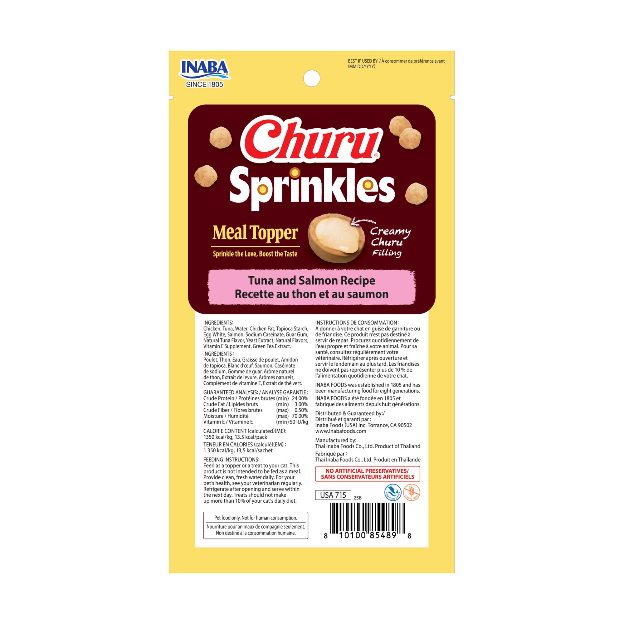 INABA Churu Sprinkles parfait comme topping repas ou récompense rapide.