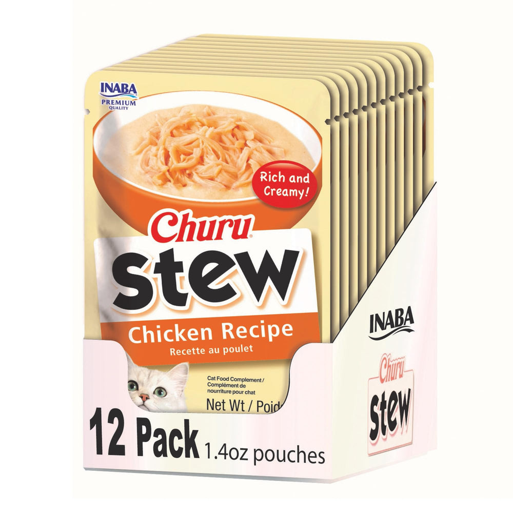 INABA Churu Stew: bouillon crèmeux au poulet effiloché pour chat