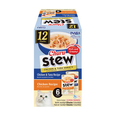 INABA Churu Stew pour chats - sachet au poulet et thon, texture riche.