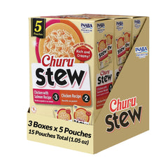 INABA Churu Stew sachet poulet: texture pratique et hydratation facilitée.