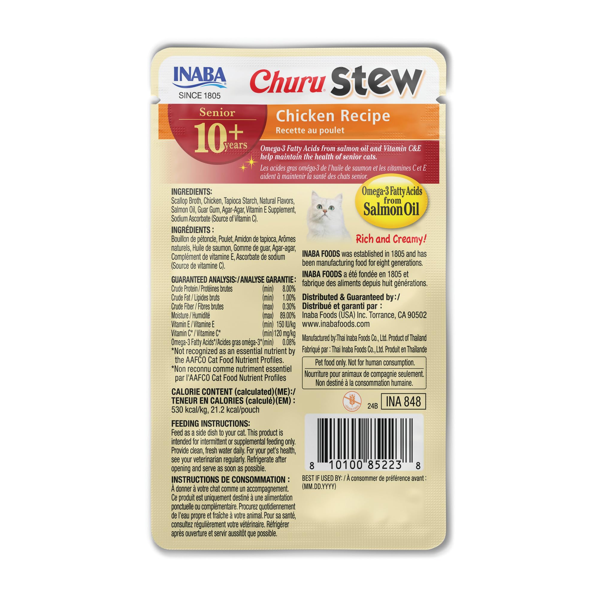 Sachet-hydratation INABA Stew Senior 10+ : aide à l’hydratation quotidienne