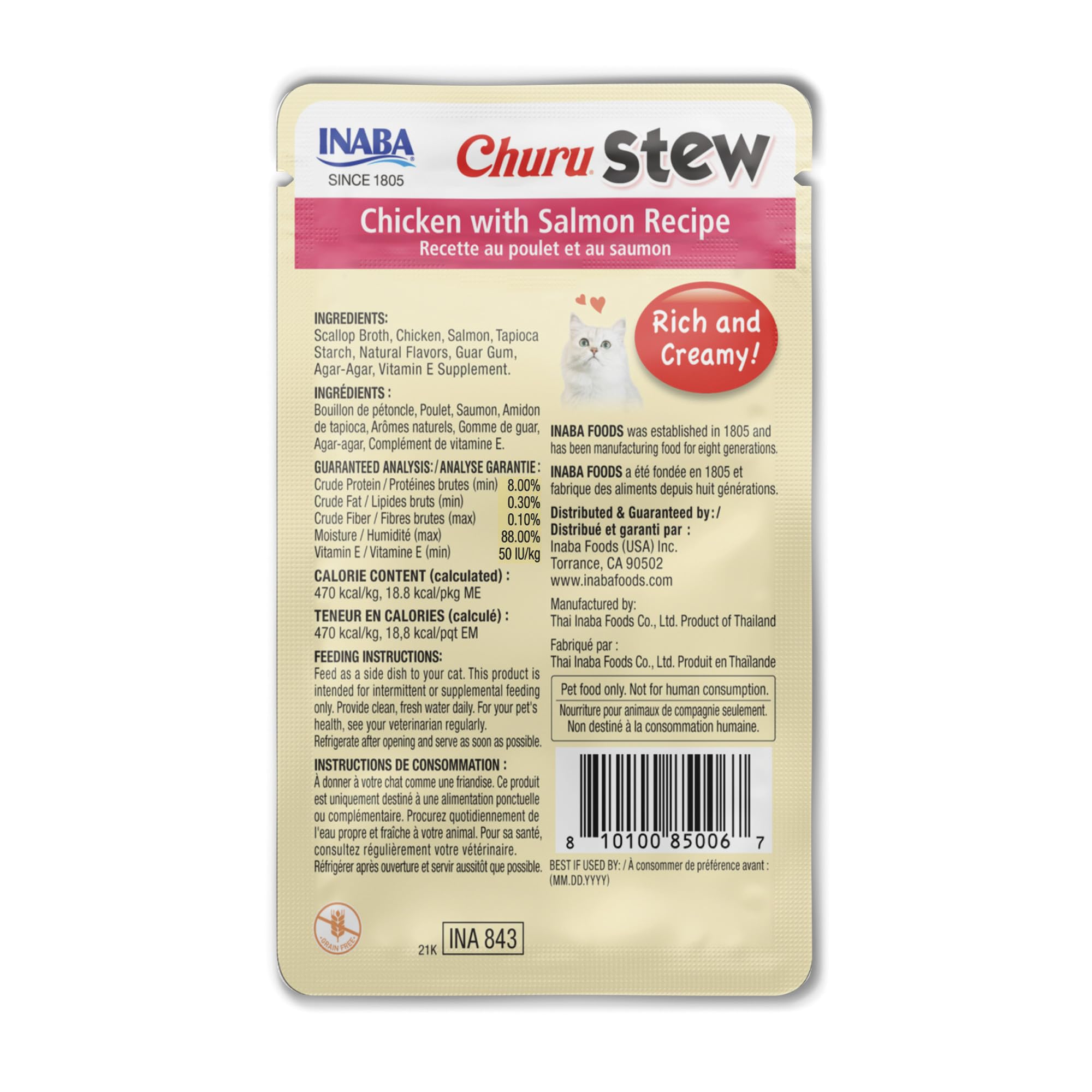 INABA Churu Stew utilisation-rapide, versez sur croquettes ou nourriture humide.