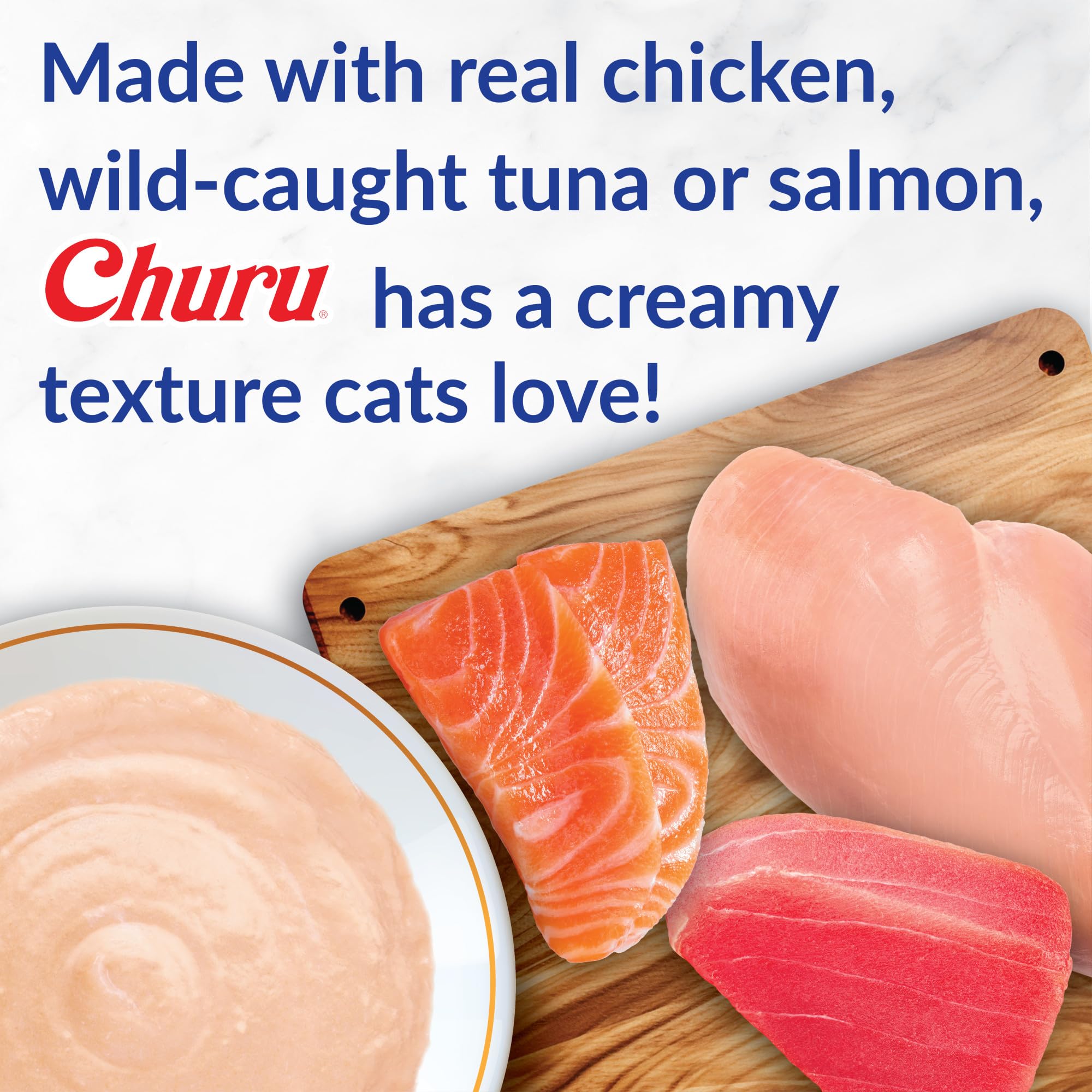 Texture crèmeuse et lisse de Churu, parfait pour nourrir votre chat à la main.
