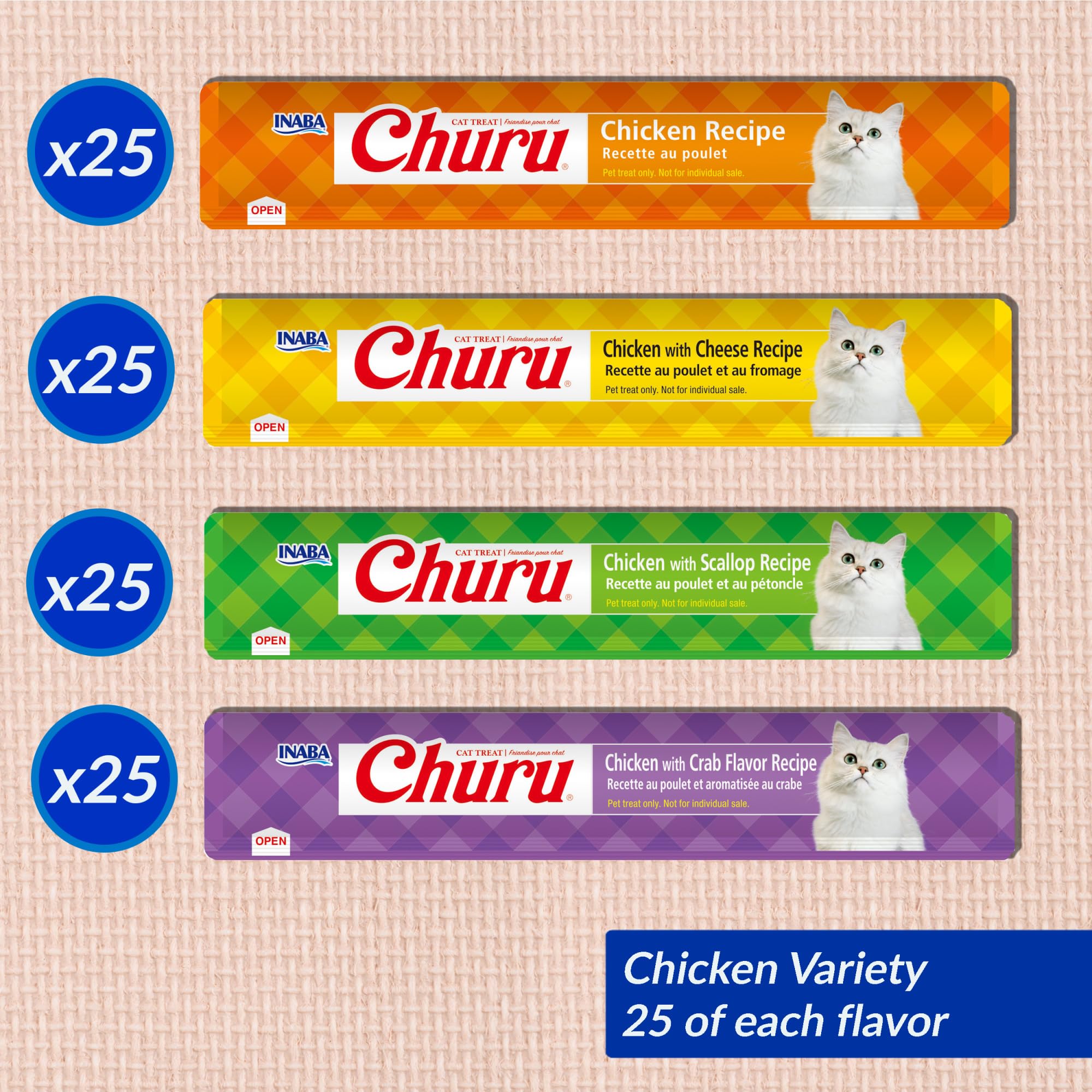 Huit saveurs variées pour satisfaire les goûts de votre chat.