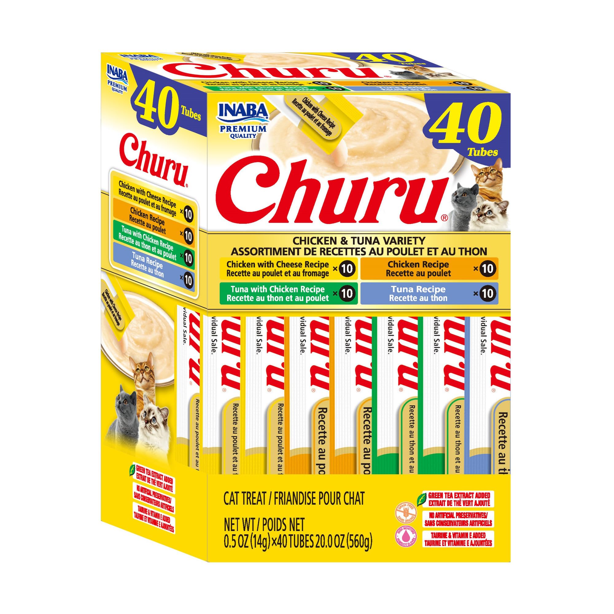 INABA Churu tube crème à lécher, interaction et hydratation faciles.