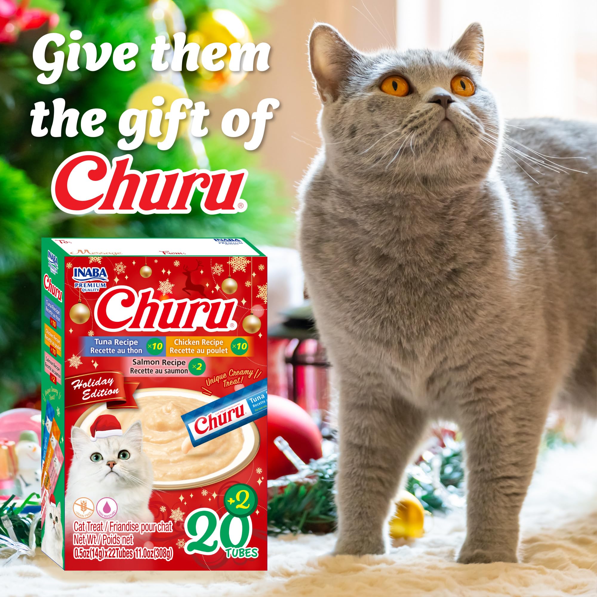 Tube INABA Churu haute humidite, friandise légère pour chat