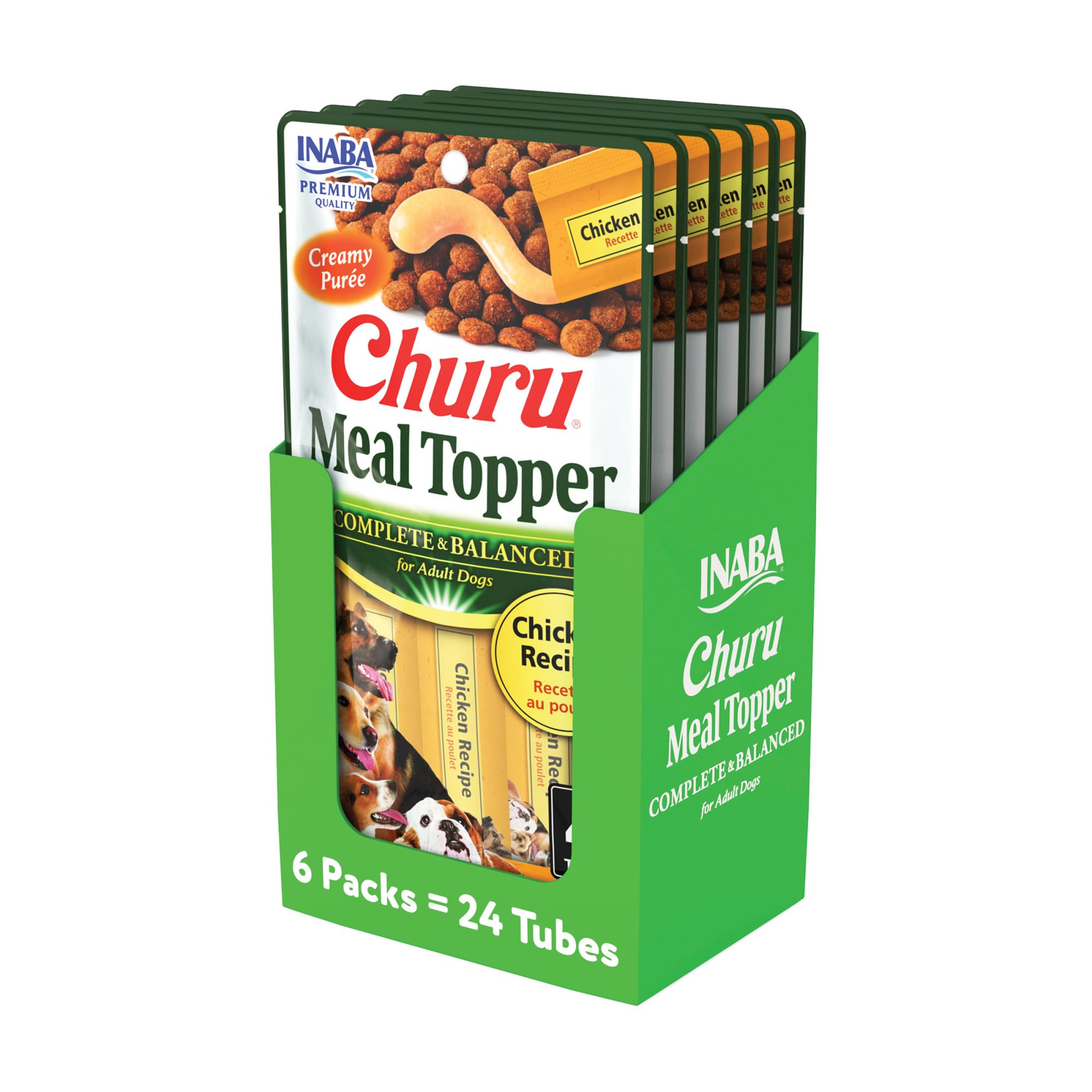Tube INABA Churu au poulet purée crème prêt à servir pour chien