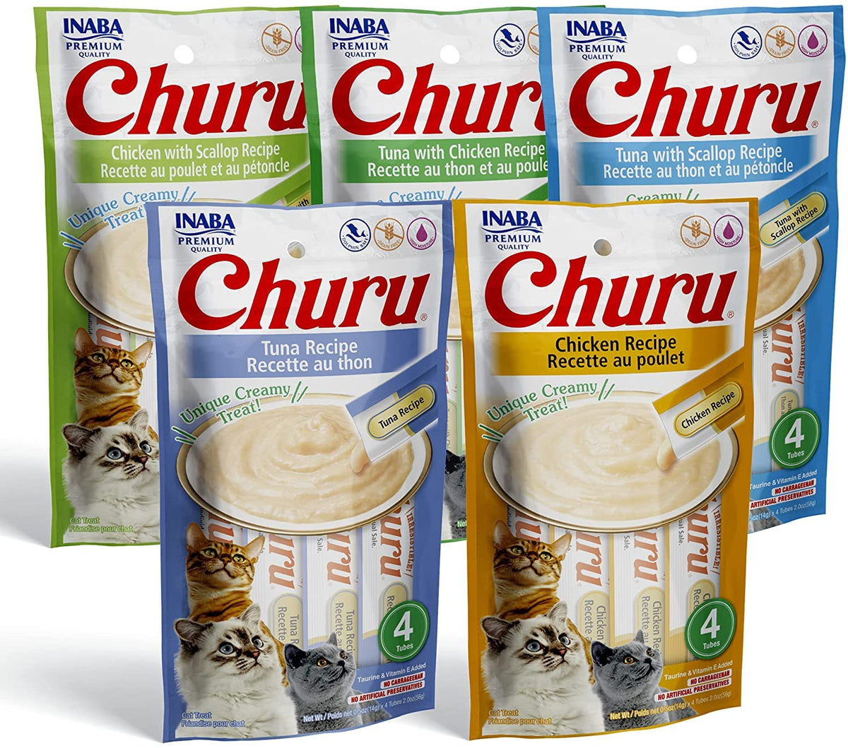 INABA Churu: tubes à lécher, purée crème hydratante pour chats
