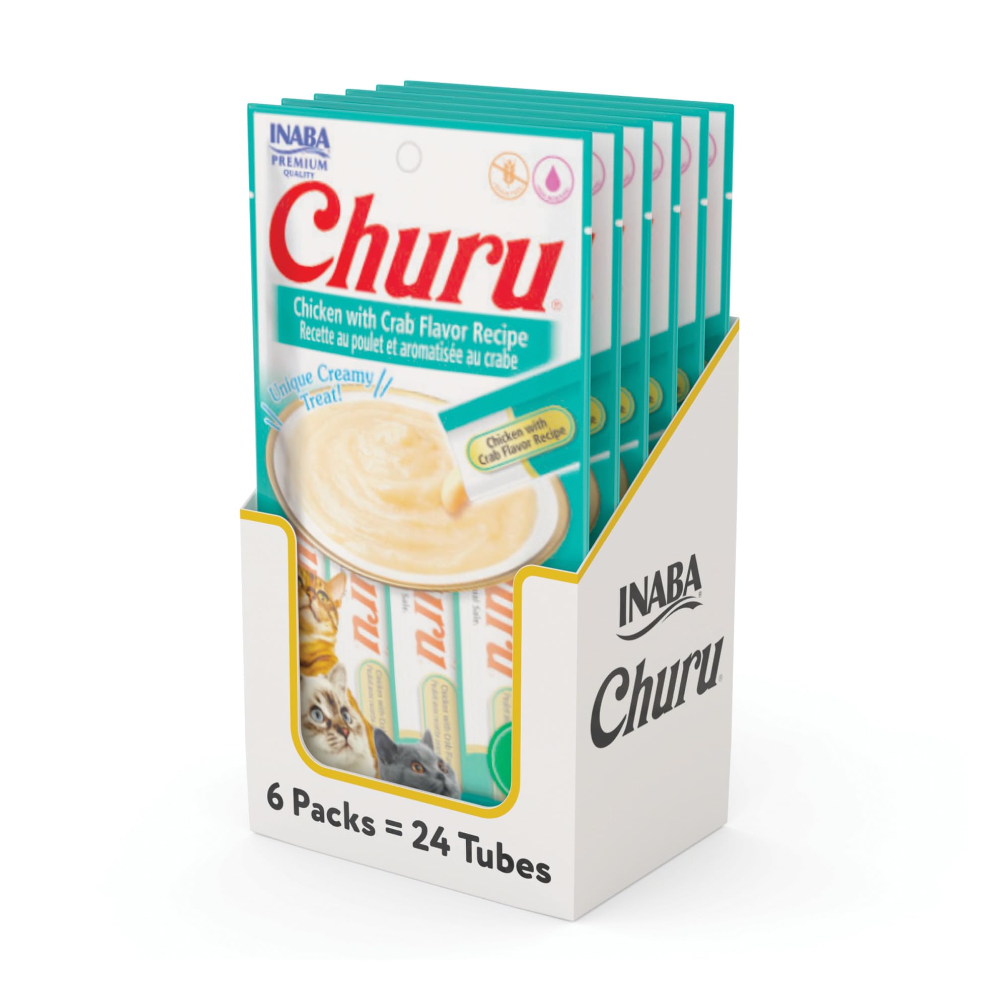 INABA Churu: tube crème à lécher pour chat, expérience interactive à la main.
