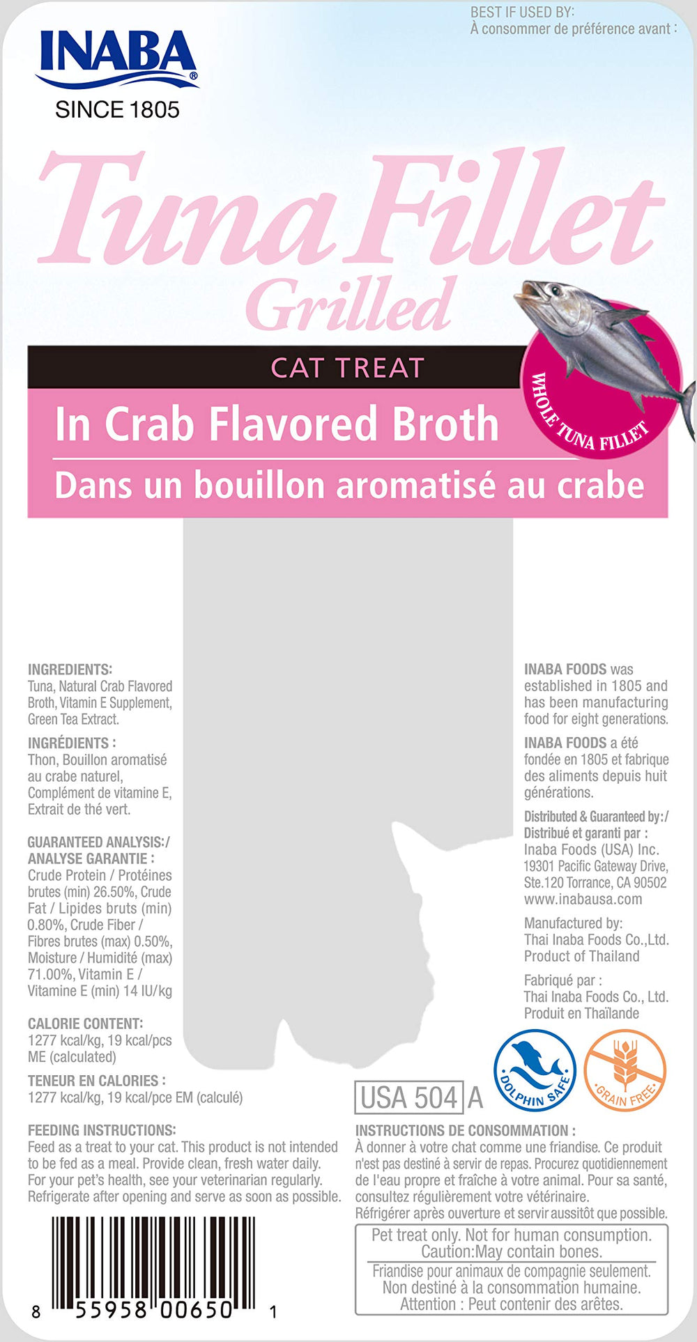 INABA Ciao Grilled, gâterie offerte à la main, parfait pour renforcer les moments de complicité.