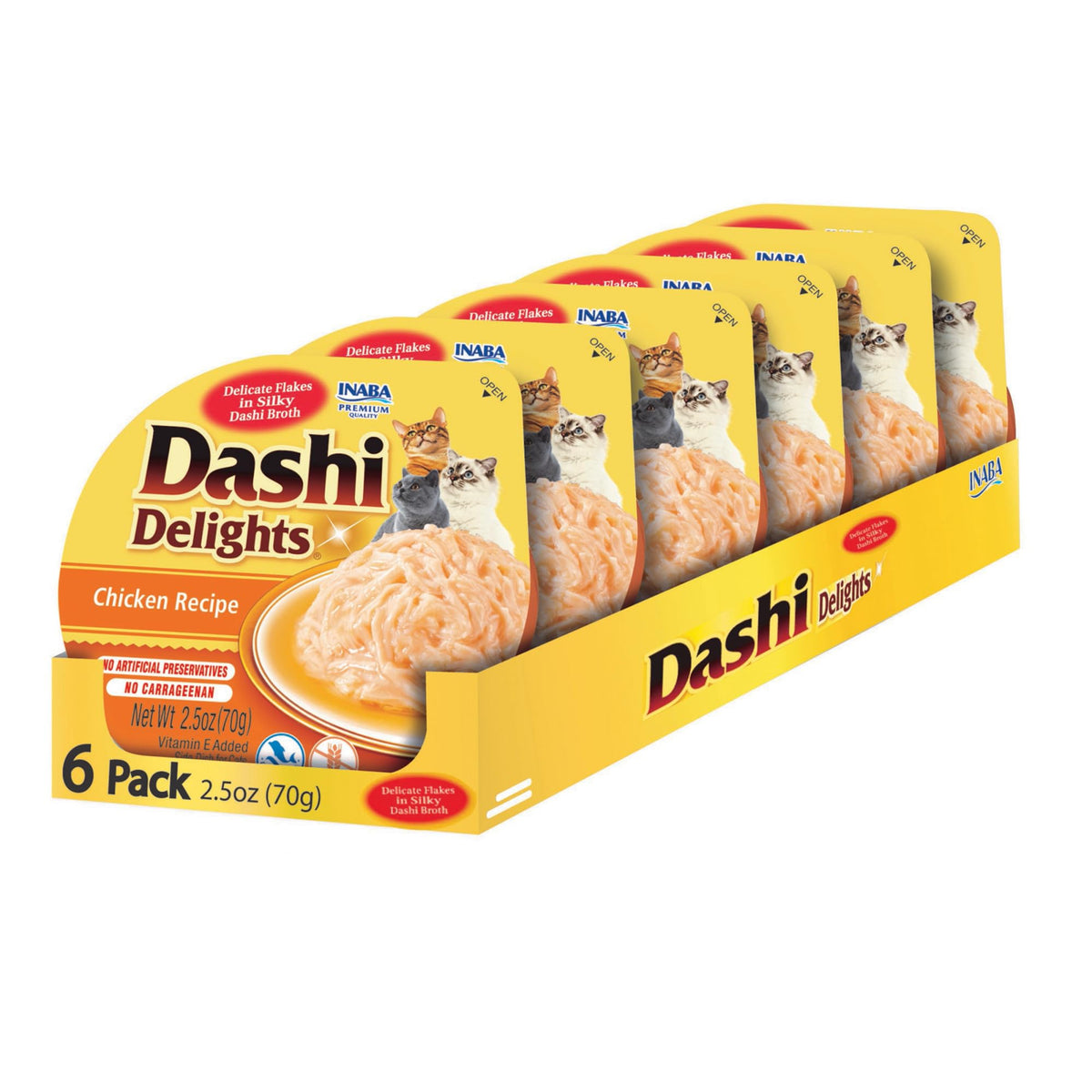 INABA Dashi Delights Chat, packaging en tasse, topping pratique pour les repas.
