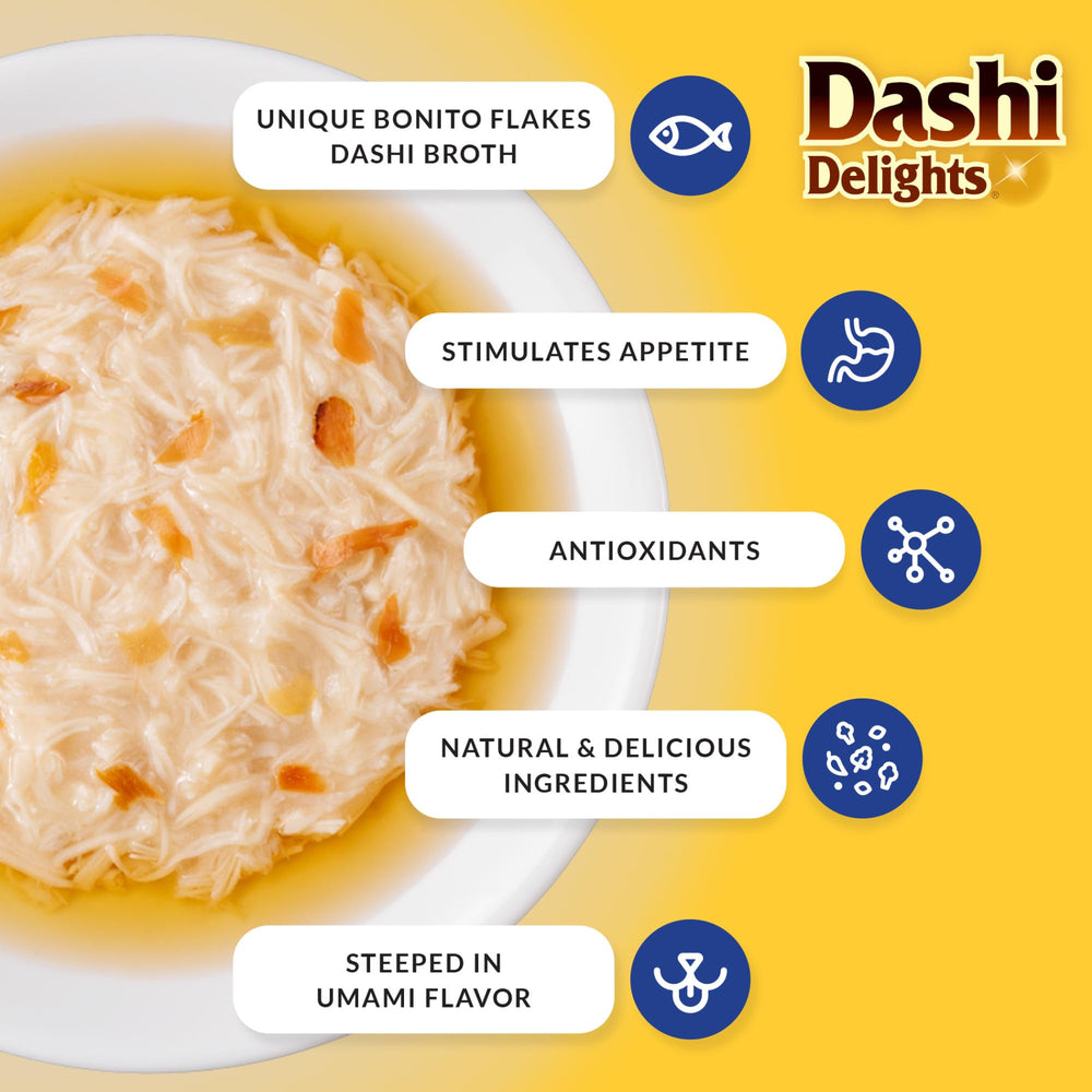 INABA Dashi Delights ingrédients poulet et coquilles Saint-Jacques pour un plat appétissant.