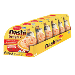 INABA Dashi Delights poulet effiloché dans bouillon bonito, pour hydratation et goût.