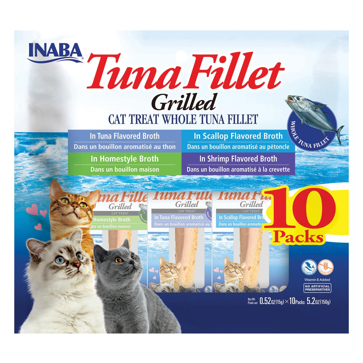 INABA filets thon coupés à la main, parfaits pour récompenser et interagir.