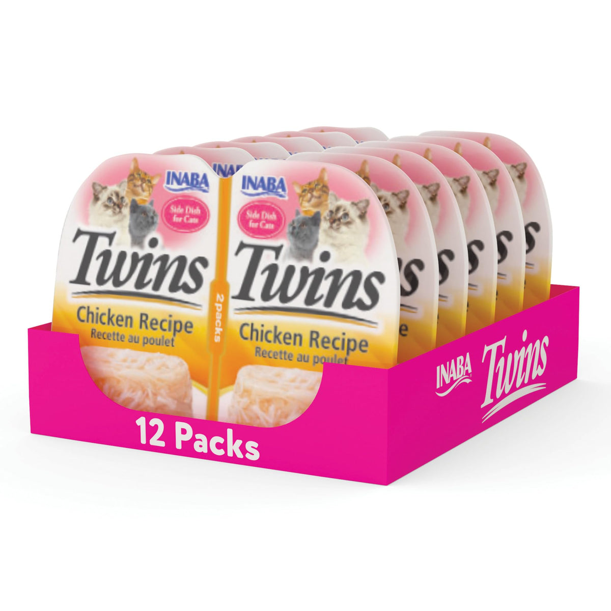 INABA Twins pour chats – coupe poulet sans céréales, repas pratique et savoureux