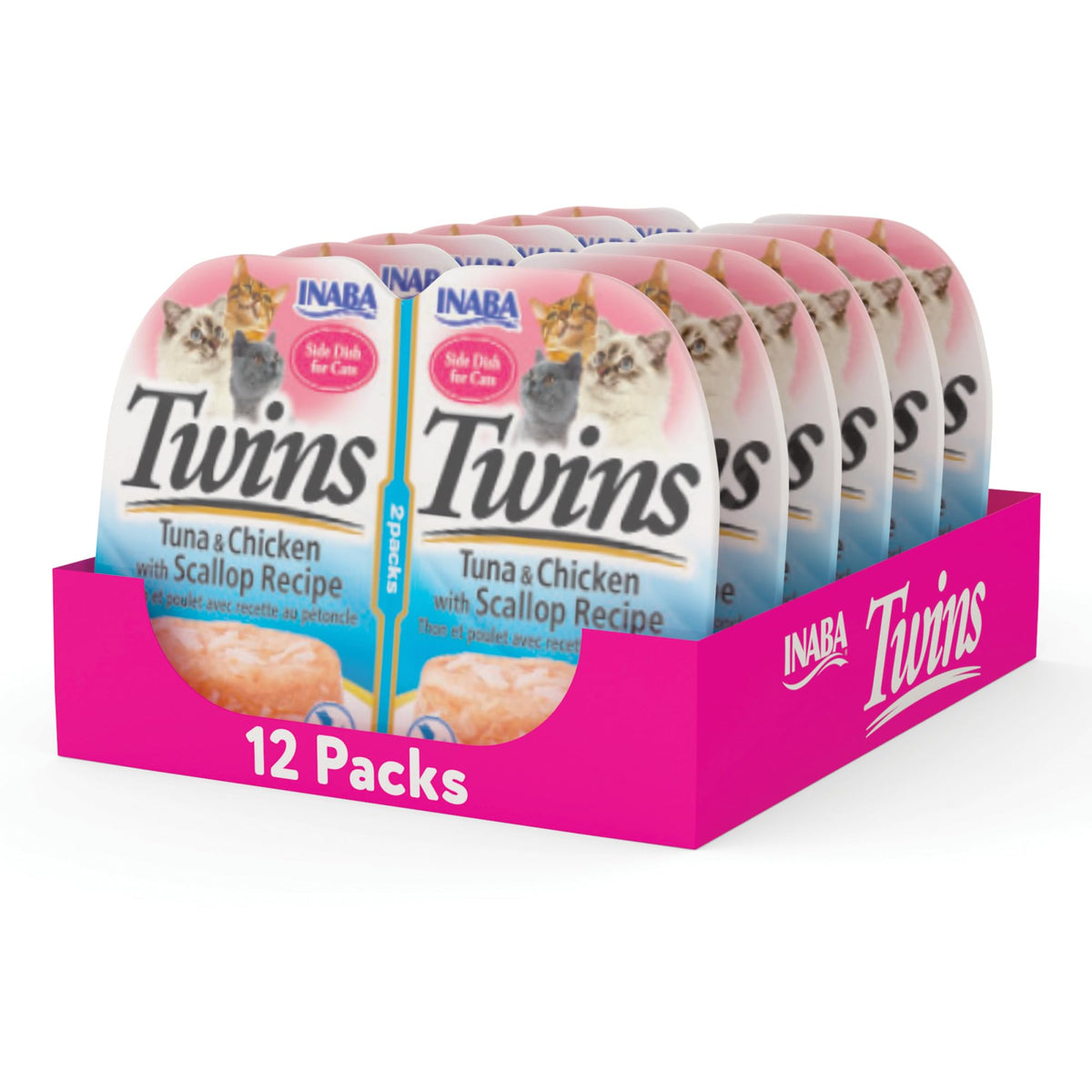 INABA Twins gélee-poulet-thon-noix-saint-jacques: complément humide appétissant pour chats.