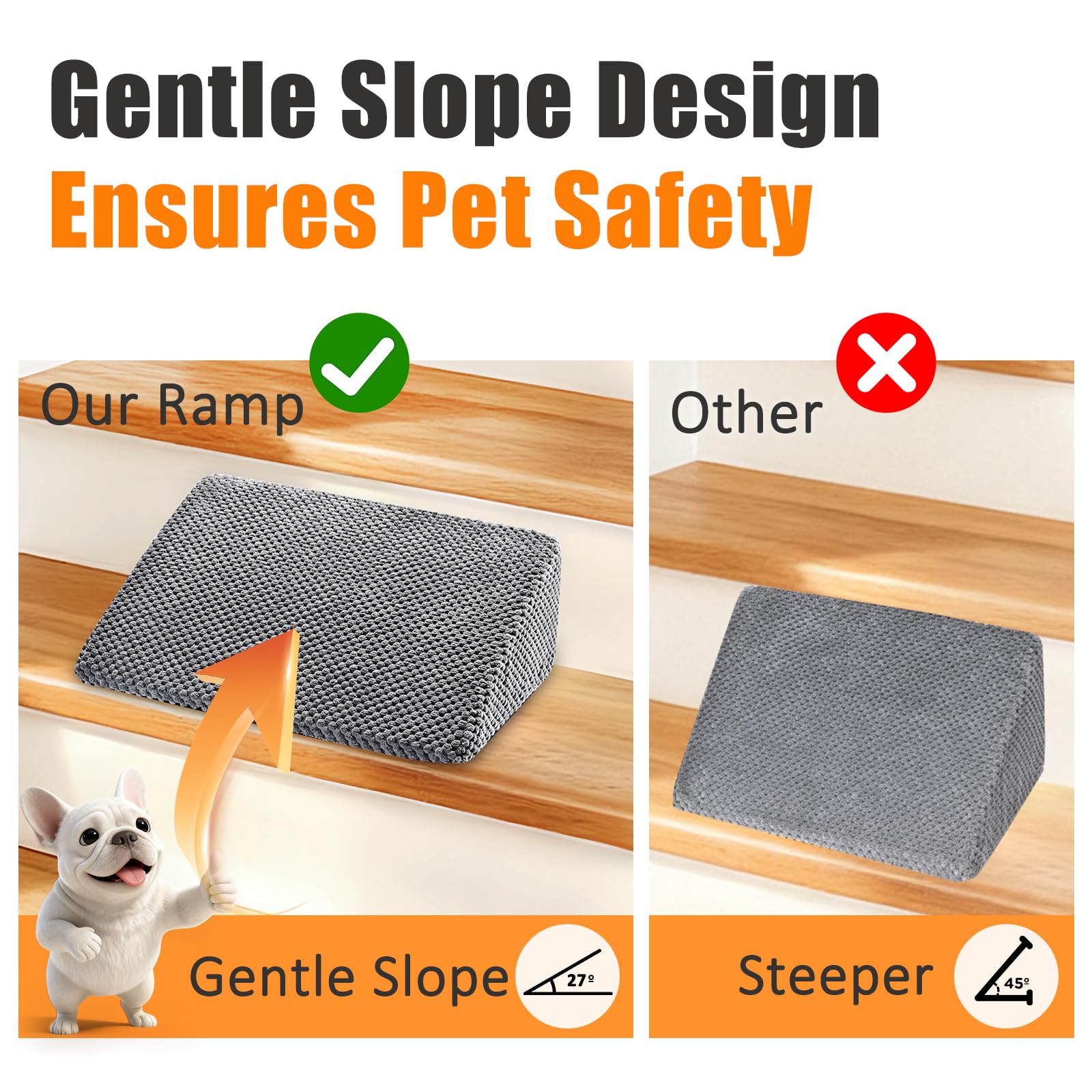 Chien senior utilisant la rampe inanil, mouvement plus facile