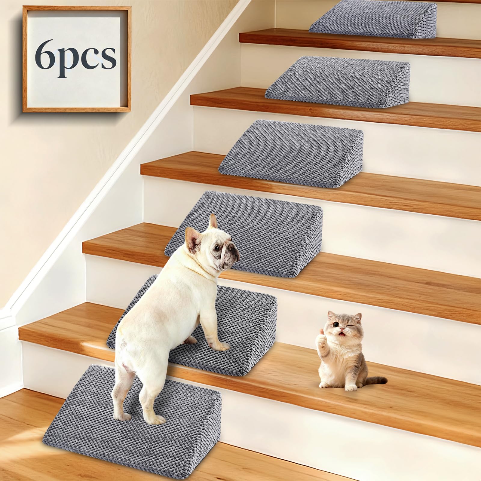Rampe inanil pour escaliers doux offrant un soutien confortable pour petits chiens