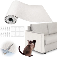 Inchoco protège-griffes chat sur meubles crème, solution durable.
