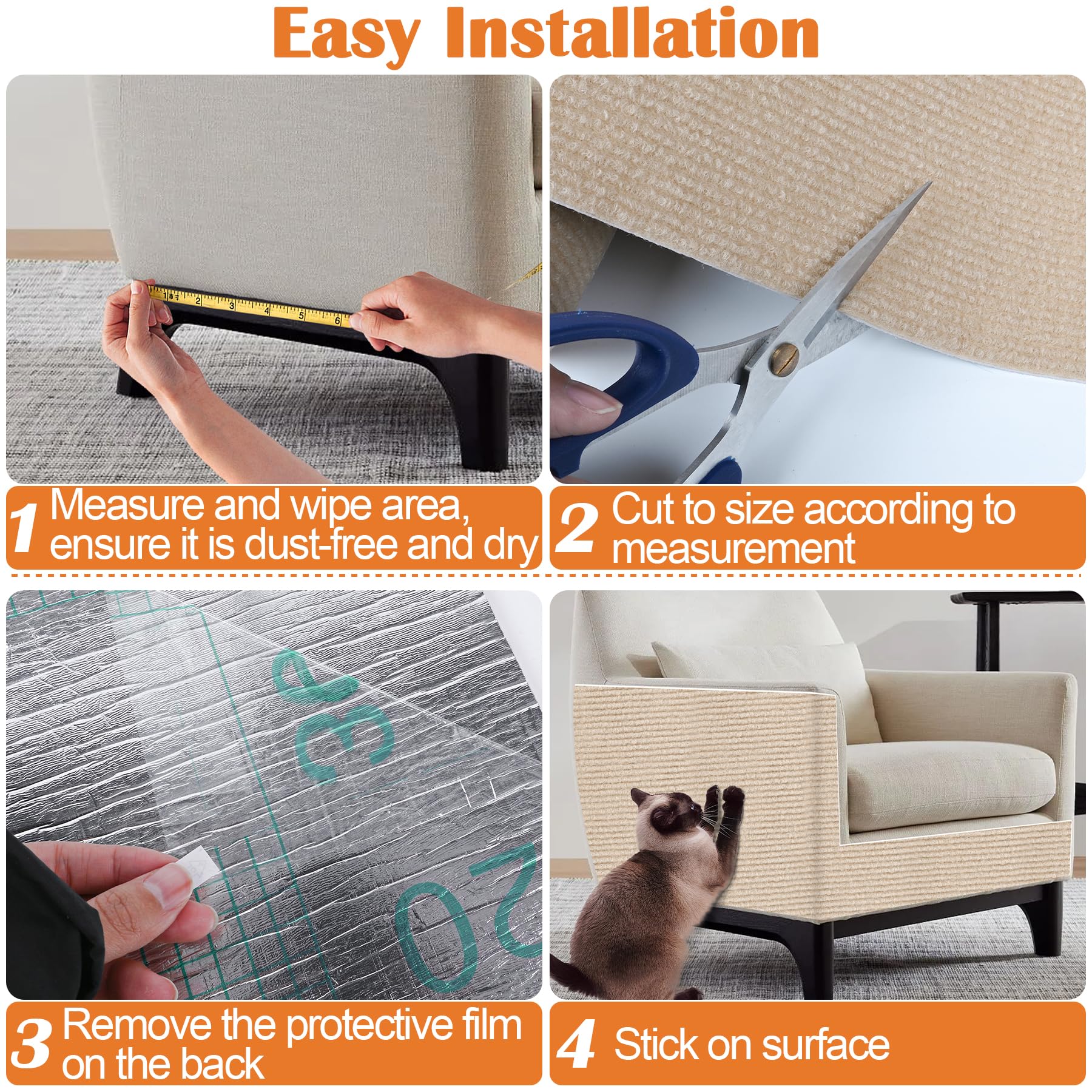Inchoco tapis-grattage chat protection meubles – idéal pour arbres à chat.
