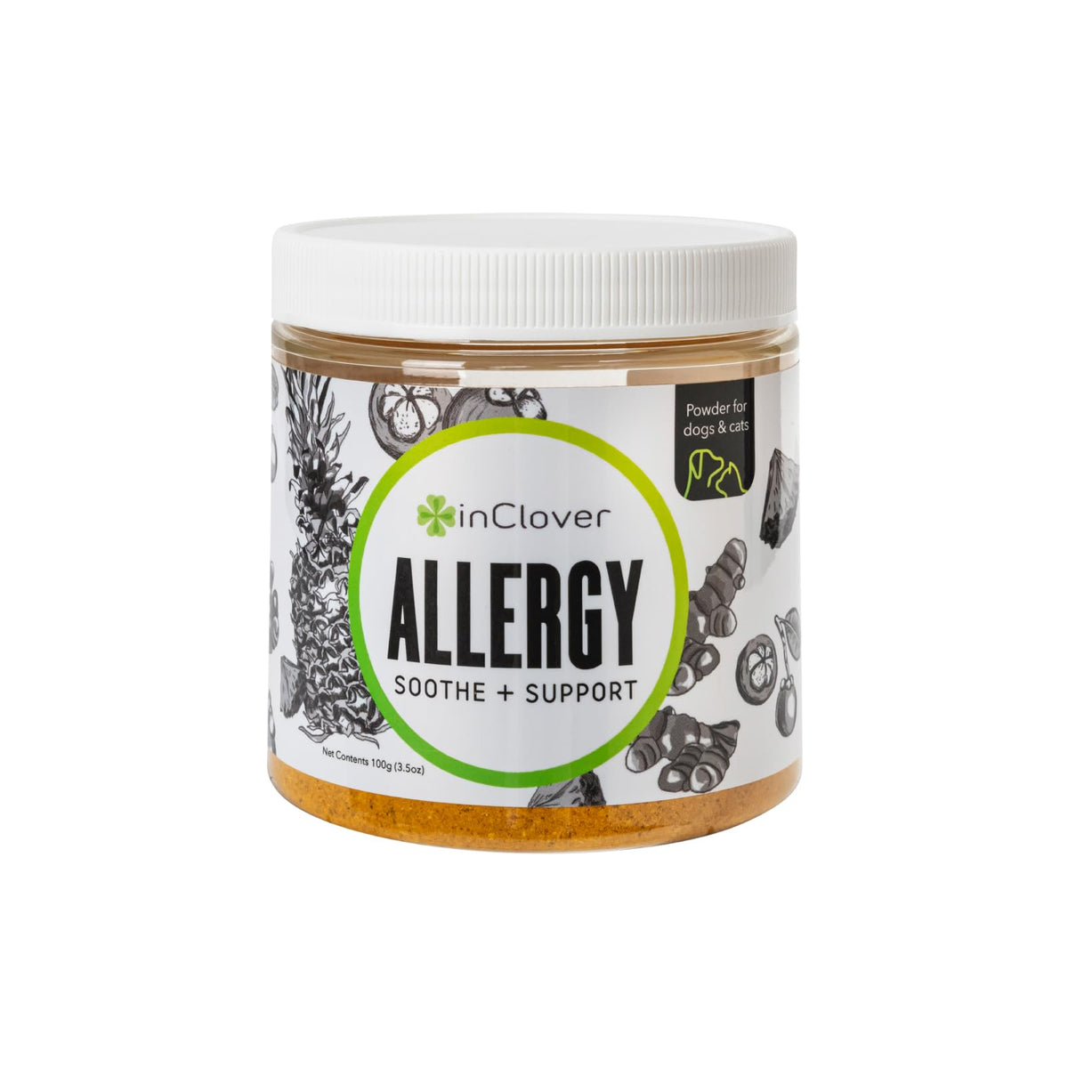 In Clover Allergy Relief poudre pour chat, facile a melanger au repas.