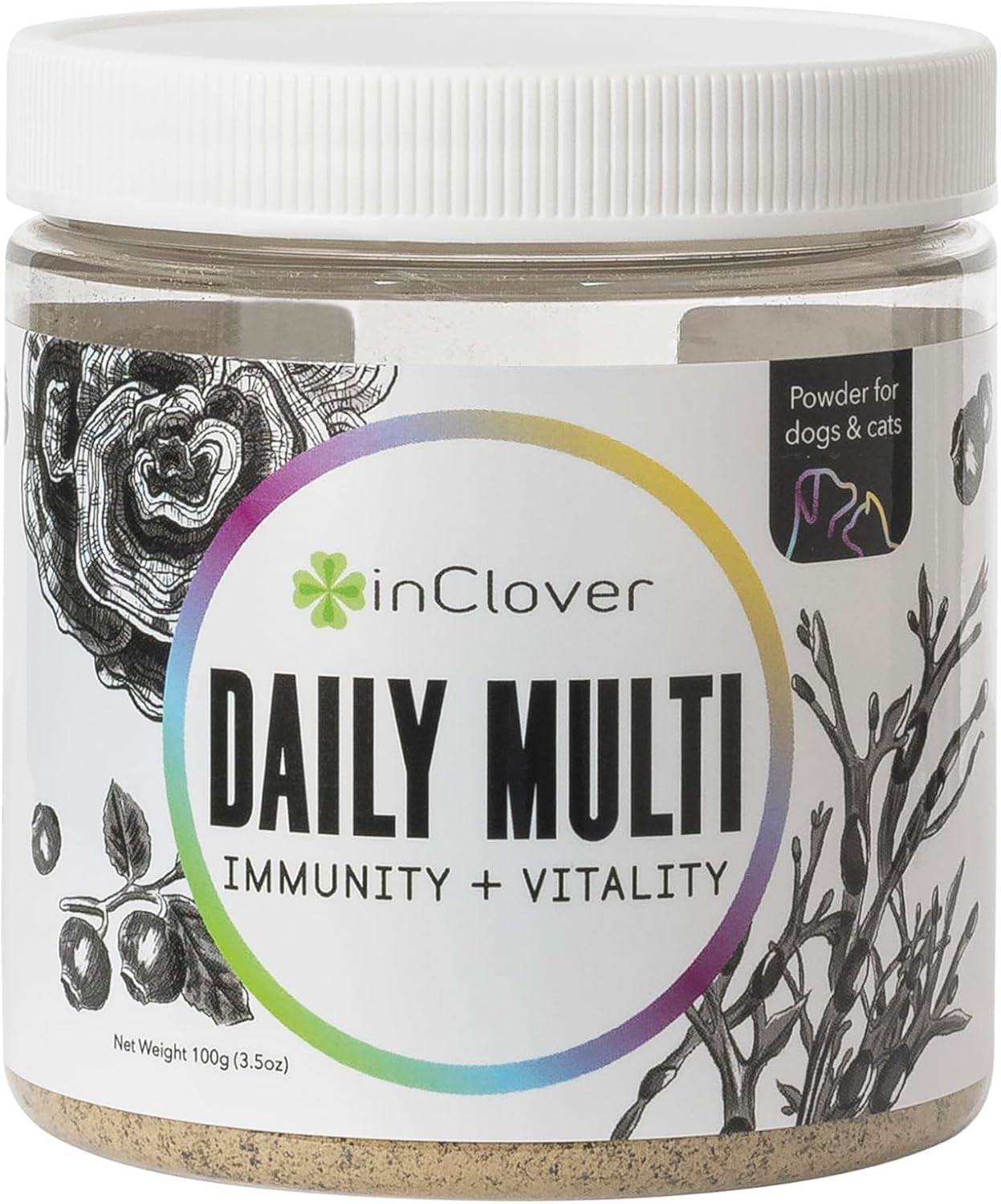 InClover Daily Multi - poudre immunité: nutriments bio pour un soutien immunitaire potentiel.