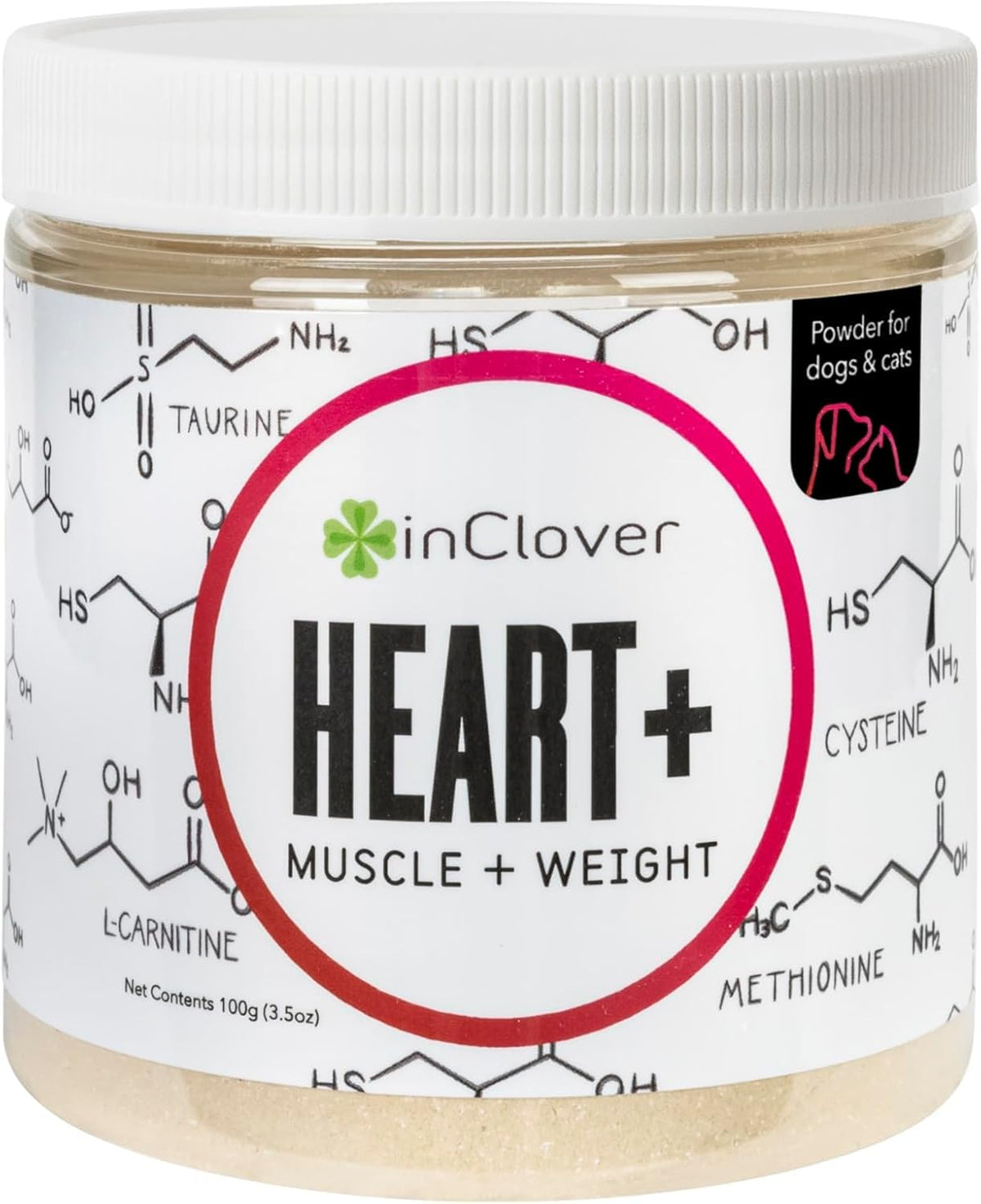 InClover Heart+ – bouteille, soutien potentiel pour cœur et vitalité animale.