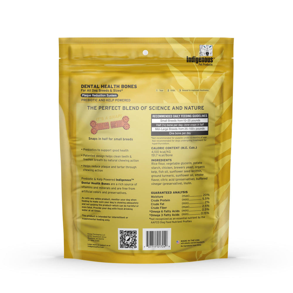 Indigenous os dentaires pour chien – prébiotiques, soutien digestion et flore intestinale.