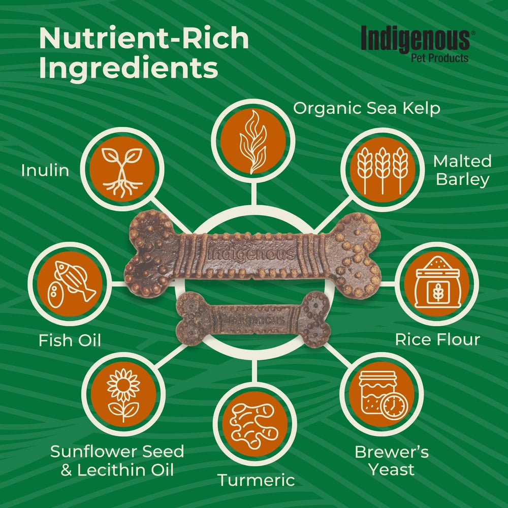 Indigenous Os dentaires Santé carotte-citrouille, adapté chiens sensibles et digestibilité améliorée.