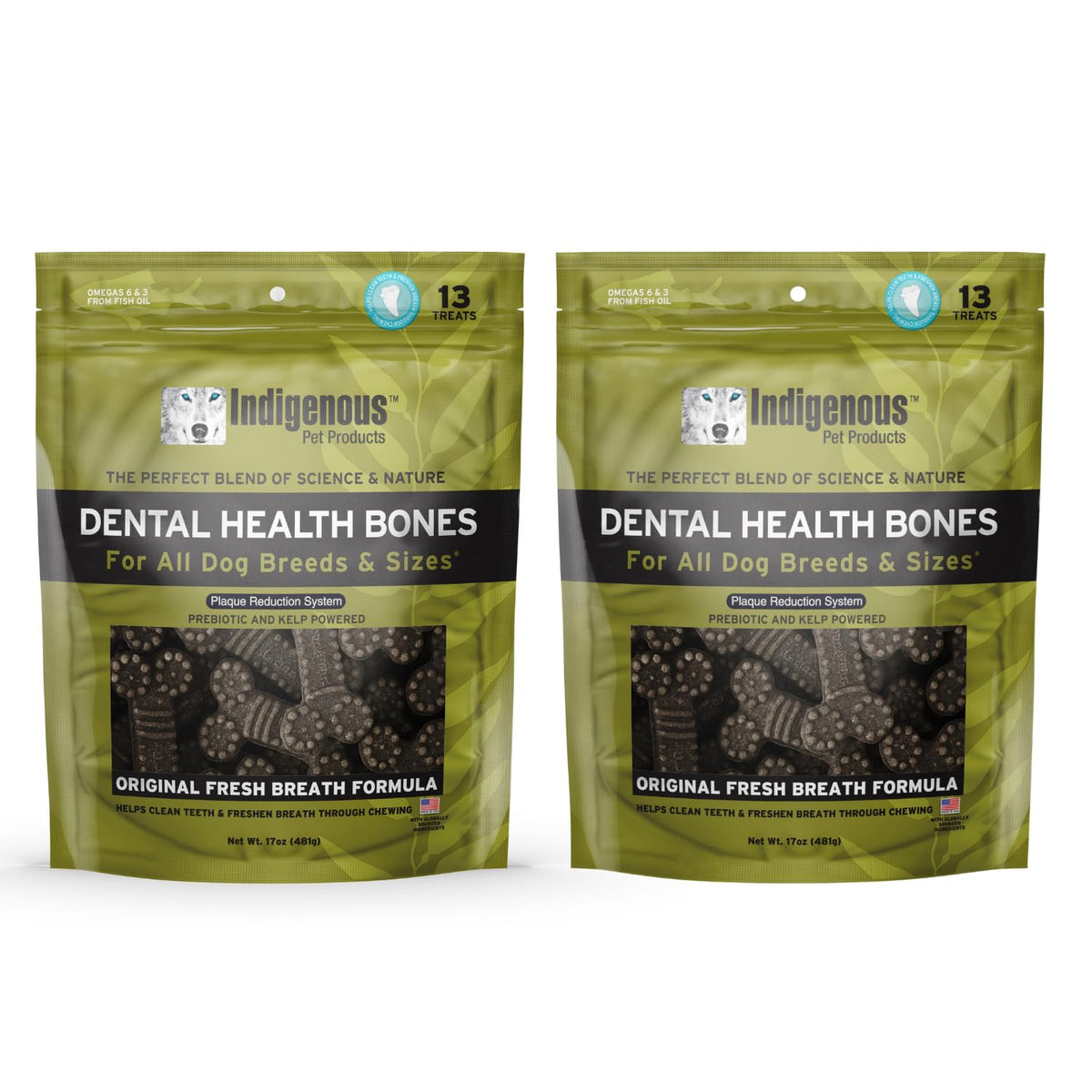 Indigenous Os dentaires Saveur Fraîche Originale – lot duo pour haleine fraîche et dents propres.