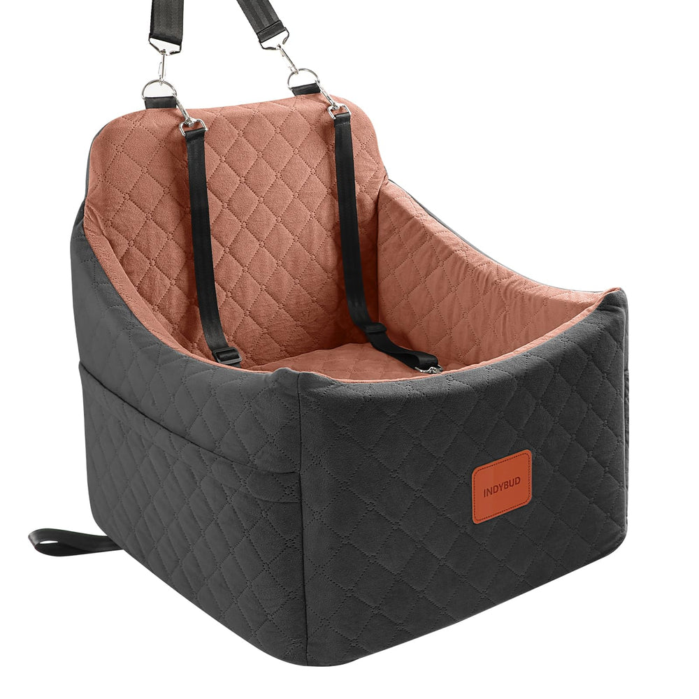 INDYBUD siège-auto chien mousse mémoire offre un confort durable pendant les trajets.