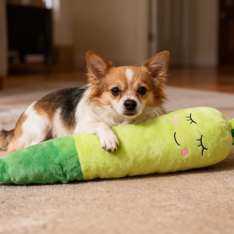 INEPEMU carotte verte peluche résistante pour jeu quotidien.