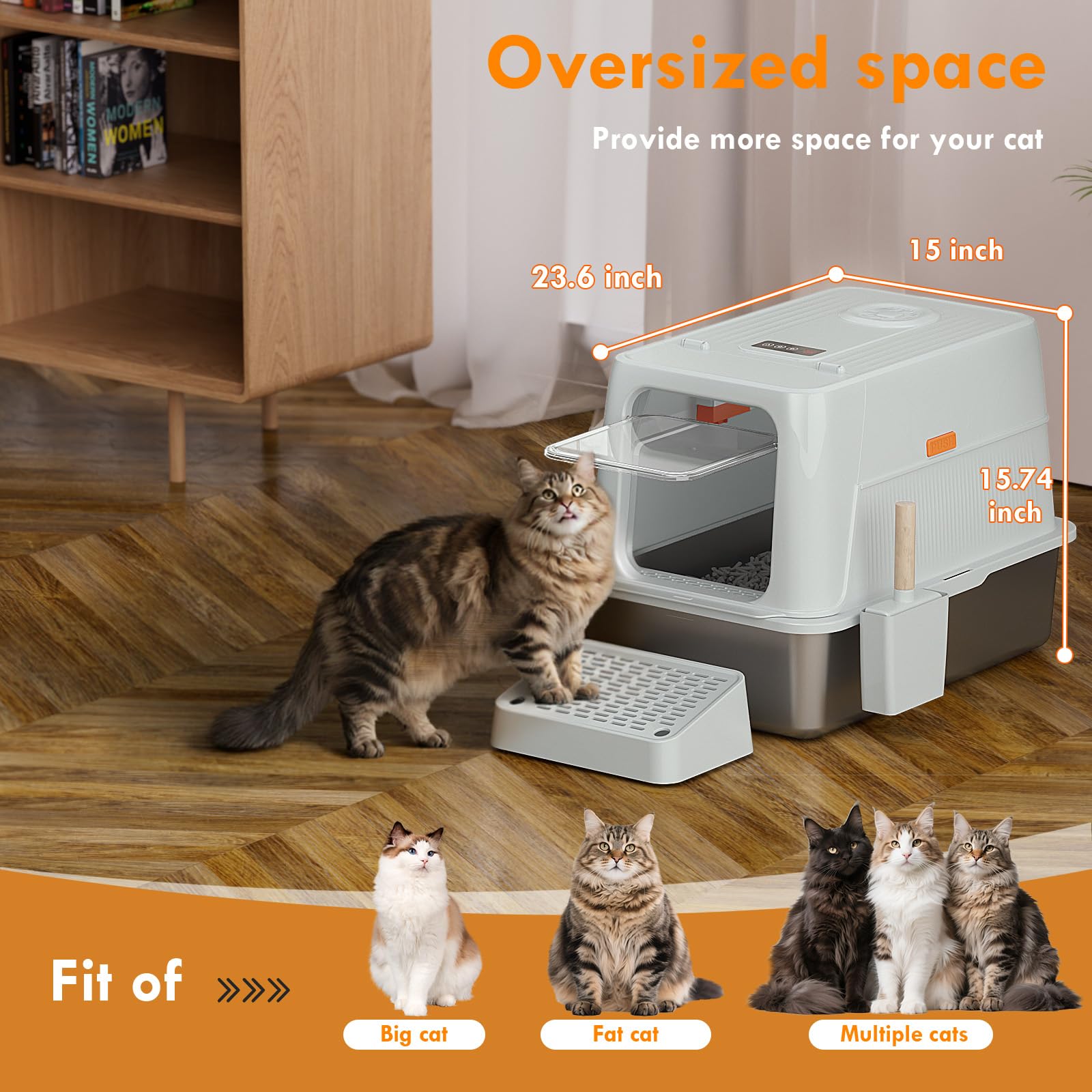 Infinitelife Litière XXL porte basculante et ouverture facile 135°