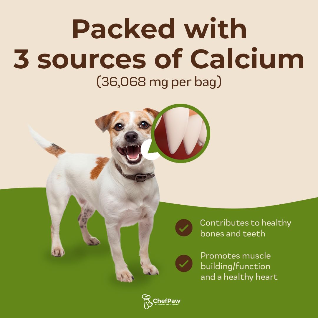 ChefPaw Calcium Triple: soutien des os et des dents chez le chien.