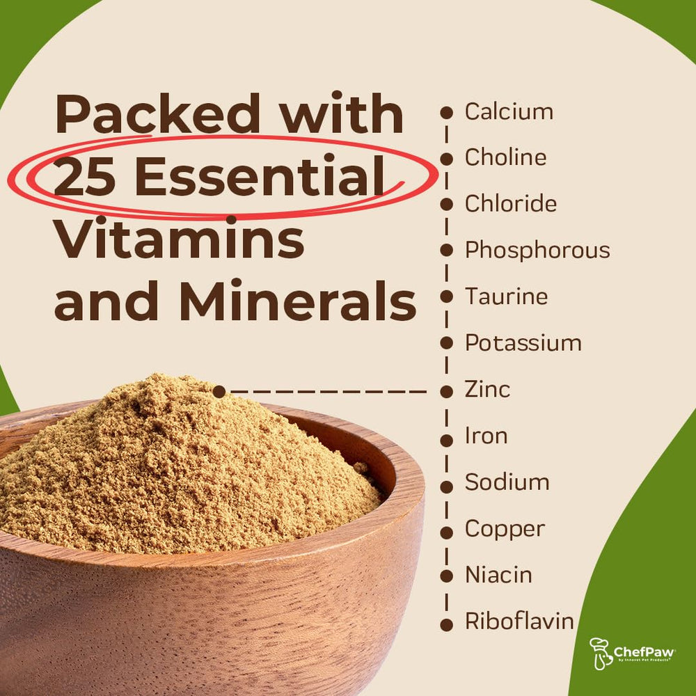 ChefPaw Nutrition Booster: ingrédients naturels et nutriments clés.