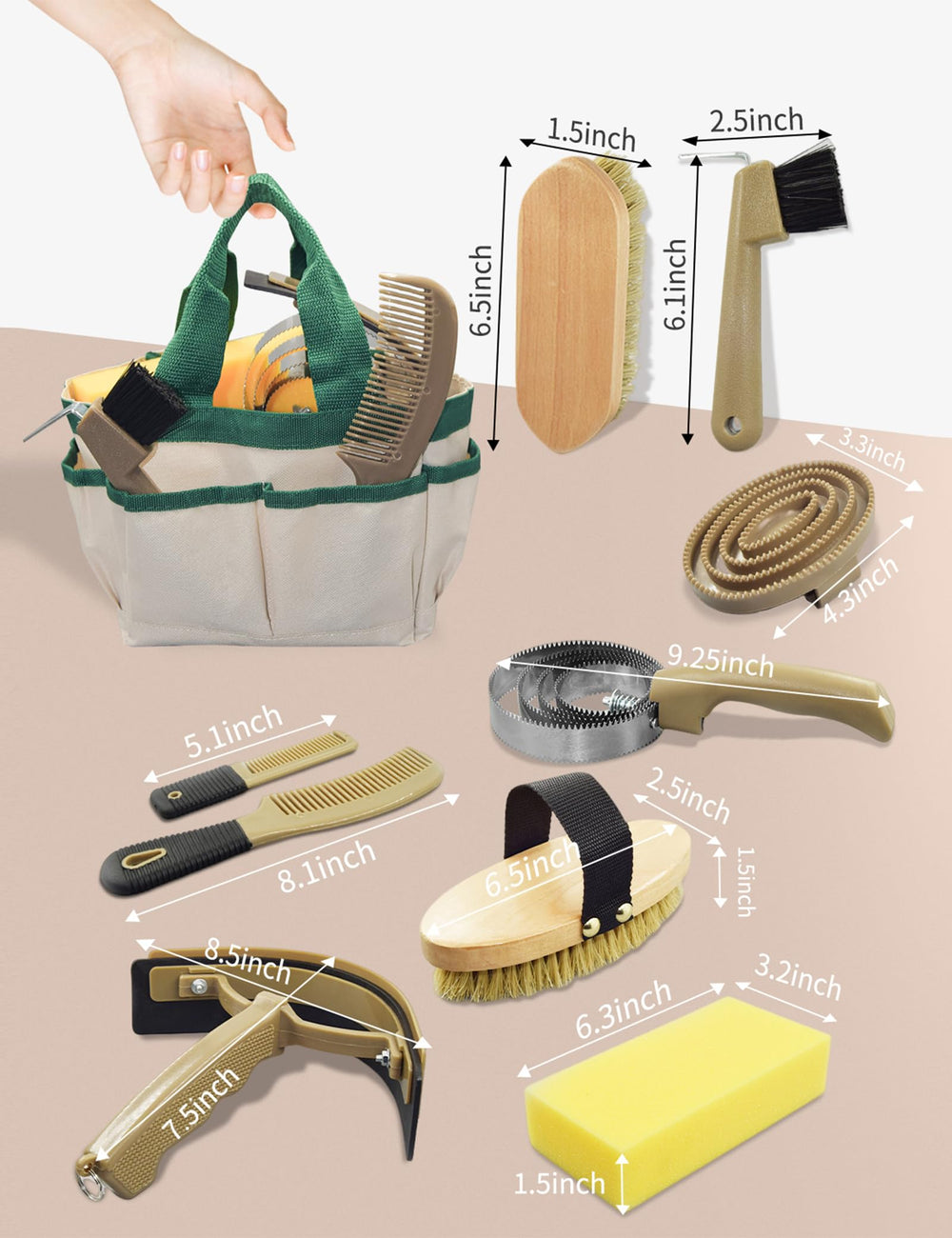 inoreal brosse cheval douce pour démêler sans irriter le pelage.