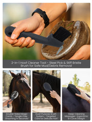 Curry oval Inoreal pour massage et relaxation du cheval.