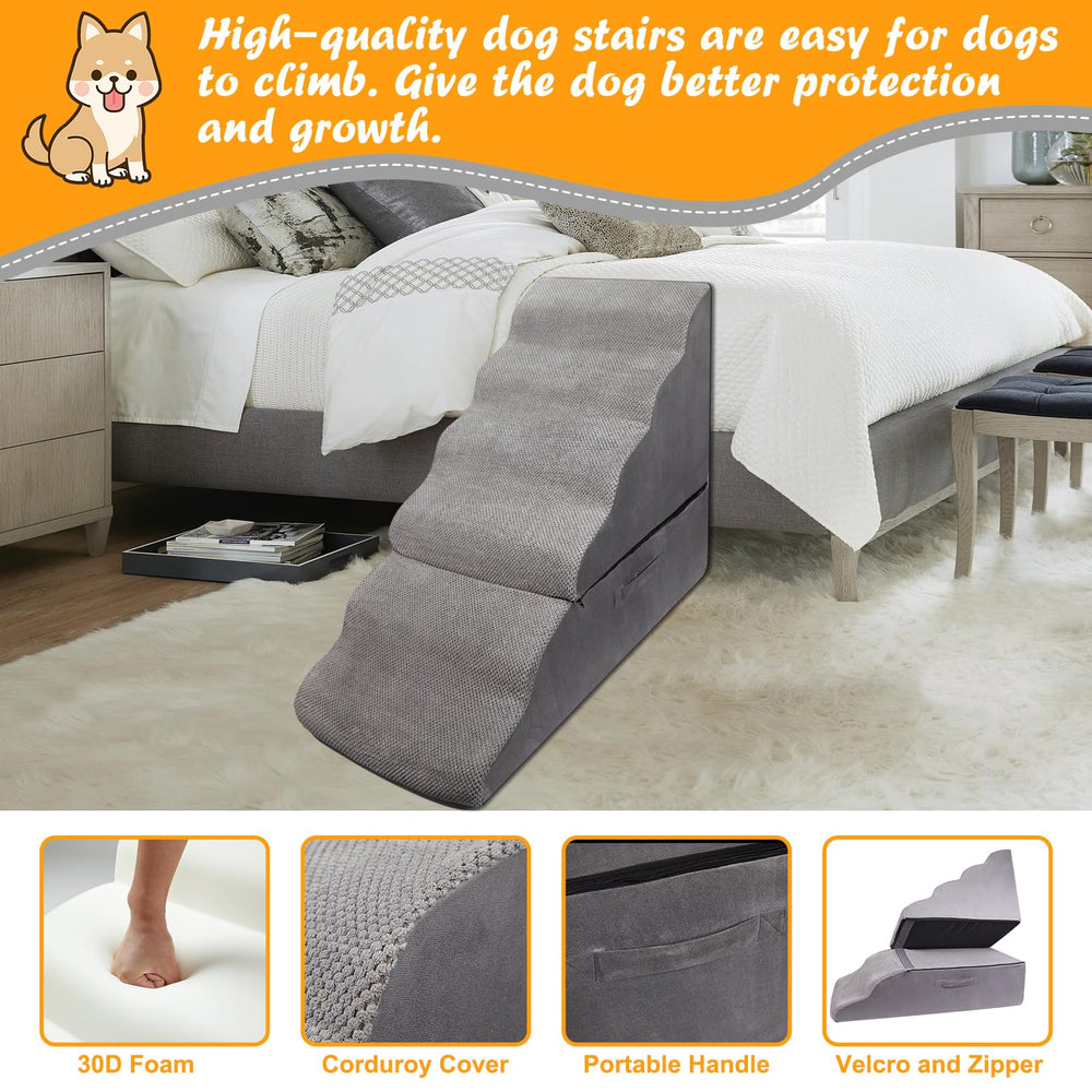 INRLKIT Dog Stairs base anti-glisse, design fiable et antidérapant.