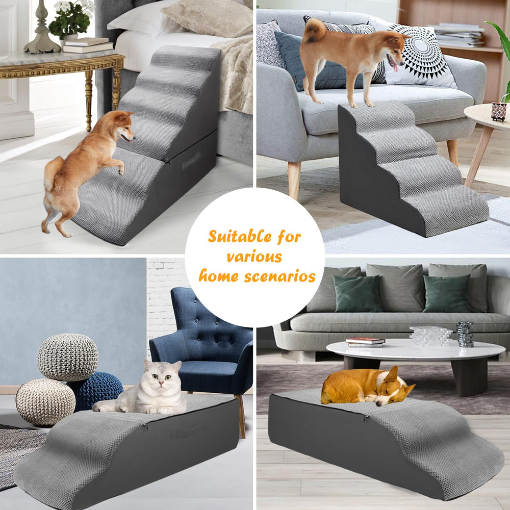 INRLKIT Dog Stairs tissu peluche doux, surface confortable et résistante.