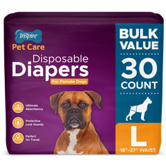 Couches Inspire Pet Care pour chienne femelle - ensemble 30, protection fiable lors des déplacements