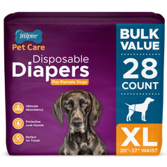 Couches Inspire Pet Care XL pour chien femelle, protection fiable lors des sorties