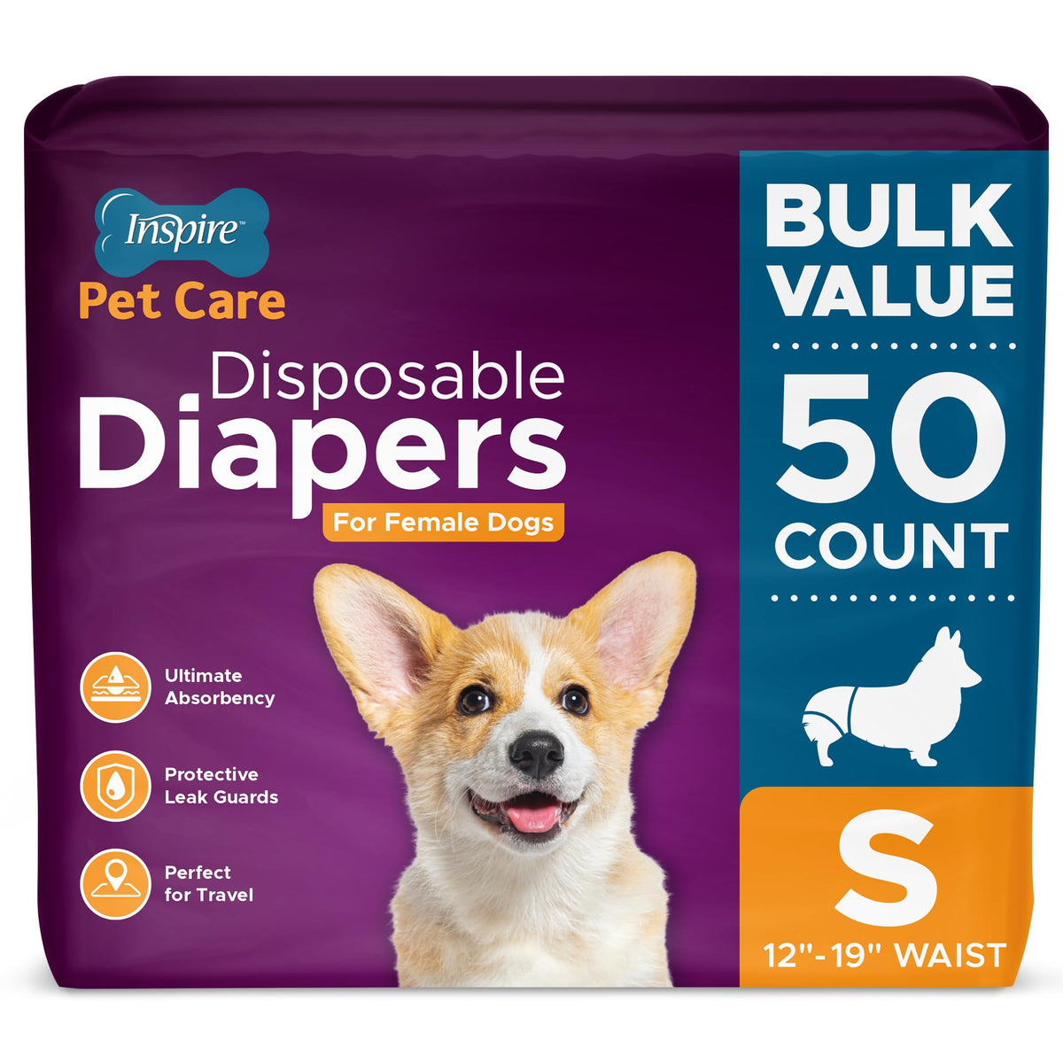 Inspire protections pour chiennes femelles petit 50, confort et protection au quotidien.